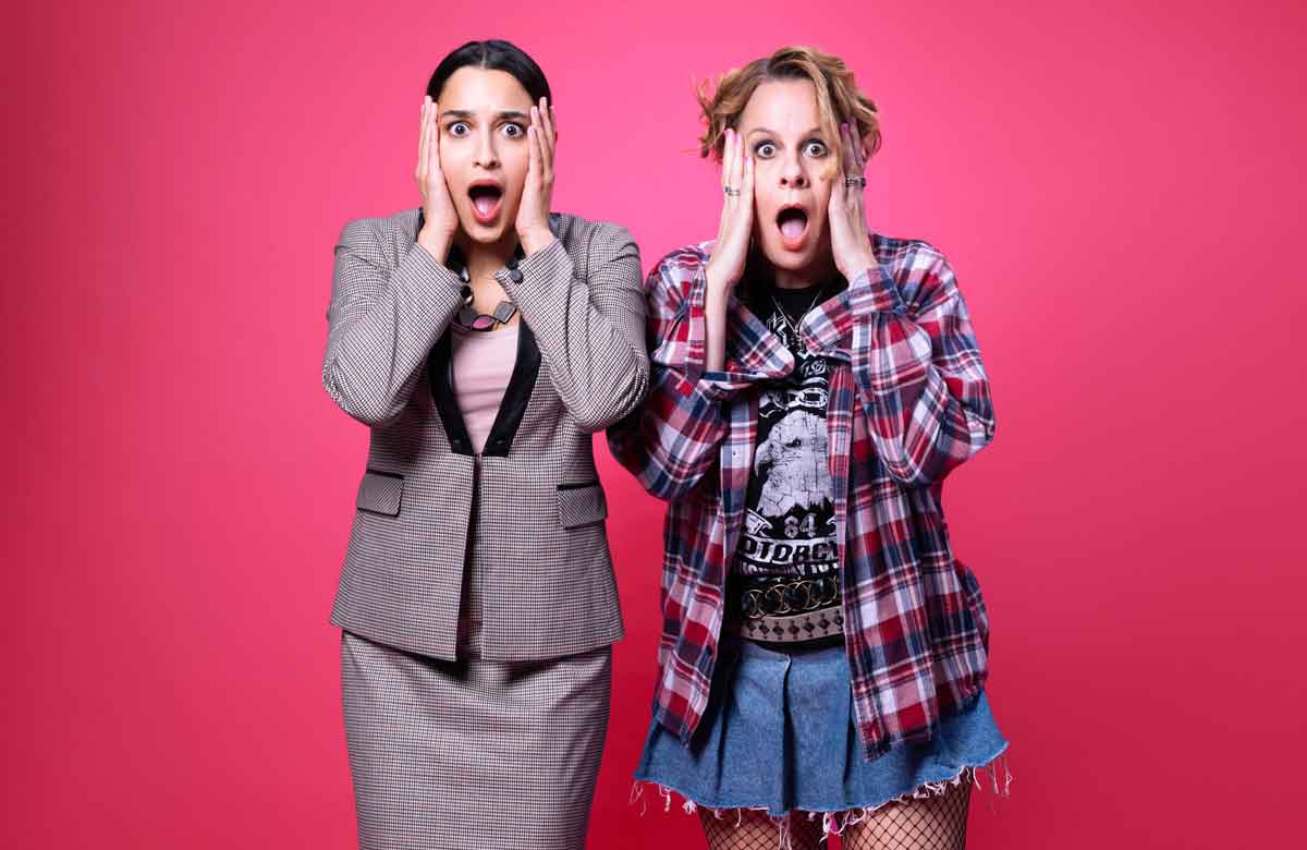 Jena Pandya as Ellie and Rebecca Lock as Katherine in Freaky Friday the musical
