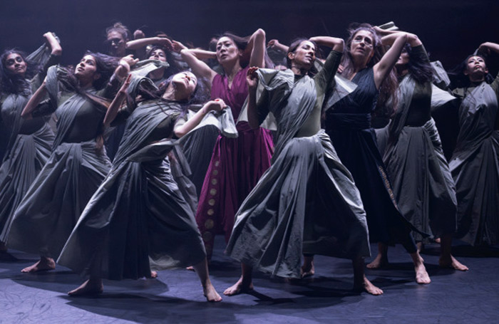 The cast of Akram Khan Company/Akram Khan & Manal AlDowayan &ndash; Thikra: Night of Remembering at Sadler's Wells, London. Photo: Camilla Greenwell