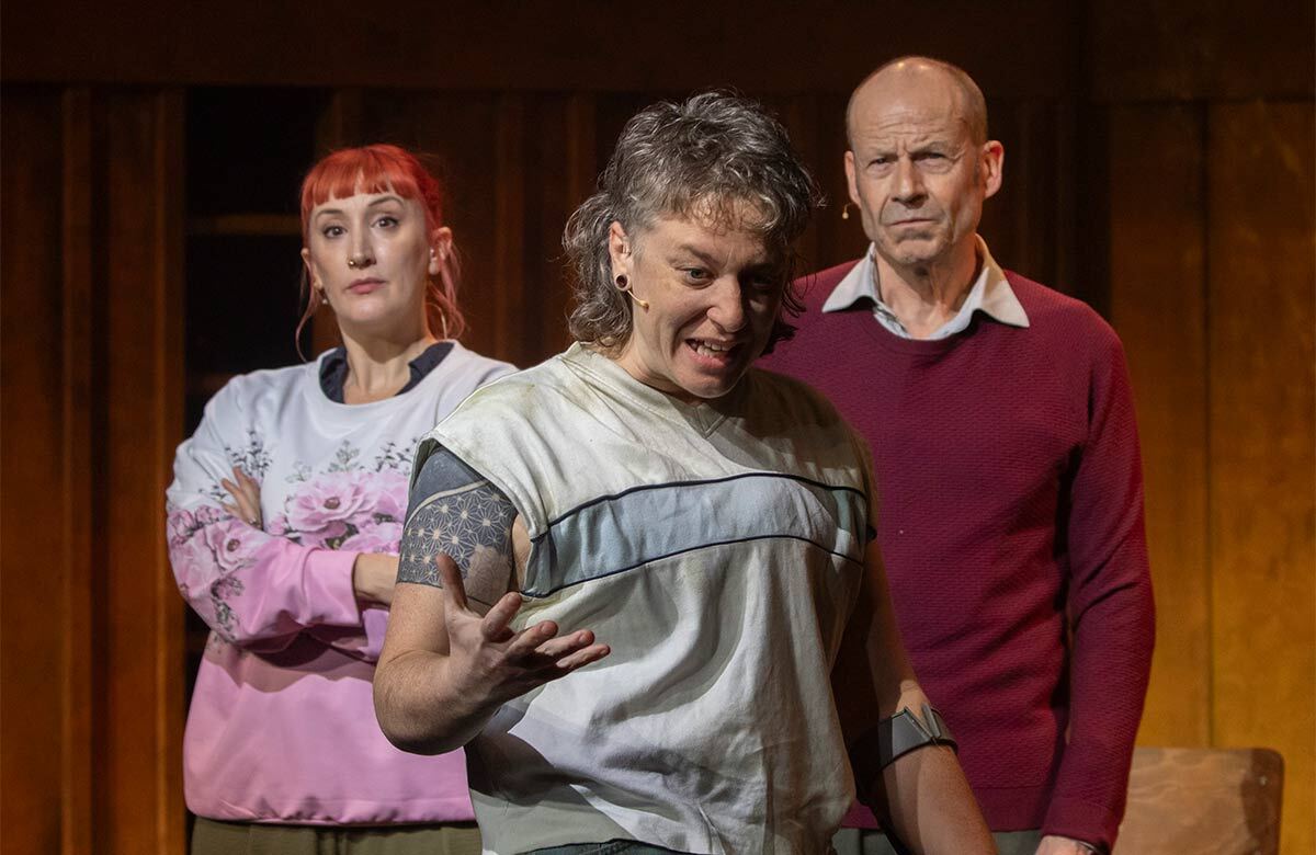 Gabriella Schmidt, LJ Parkinson and Sean Jackson in Elmet at the Loading Bay, Bradford. Photo: Lee Baxter Gabriella Schmidt, LJ Parkinson and Sean Jackson in Elmet at the Loading Bay, Bradford. Photo: Lee Baxter