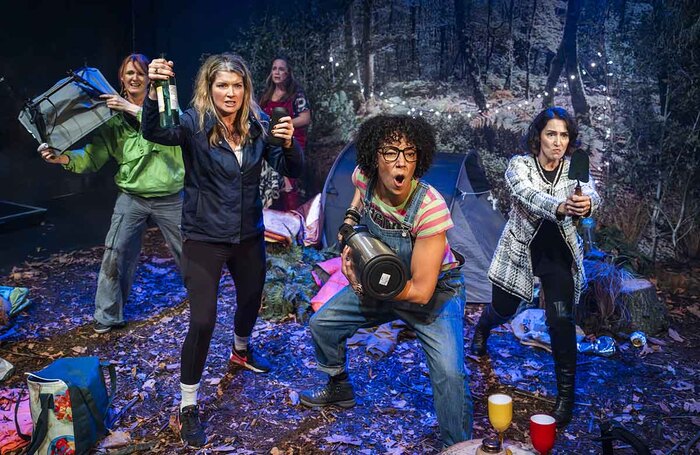 Sarah Rickman, Ciara Pouncett, Scarlett Alice Johnson, Stacy Abalogun and Rendah Beshoori in Kindling at Park Theatre, London. Photo: Tristram Kenton Sarah Rickman, Ciara Pouncett, Scarlett Alice Johnson, Stacy Abalogun and Rendah Beshoori in Kindling at Park Theatre, London. Photo: Tristram Kenton