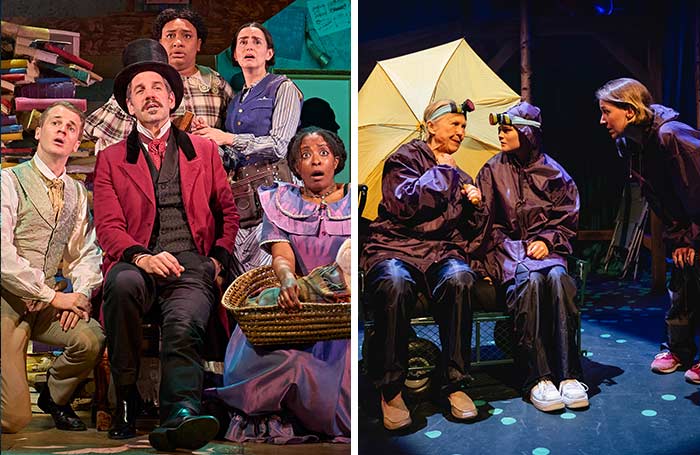 Bleak Expectations at the Criterion Theatre (2023) and This Is My Family at Southwark Playhouse (2025). Photos: Manuel Harlan/Mark Senior