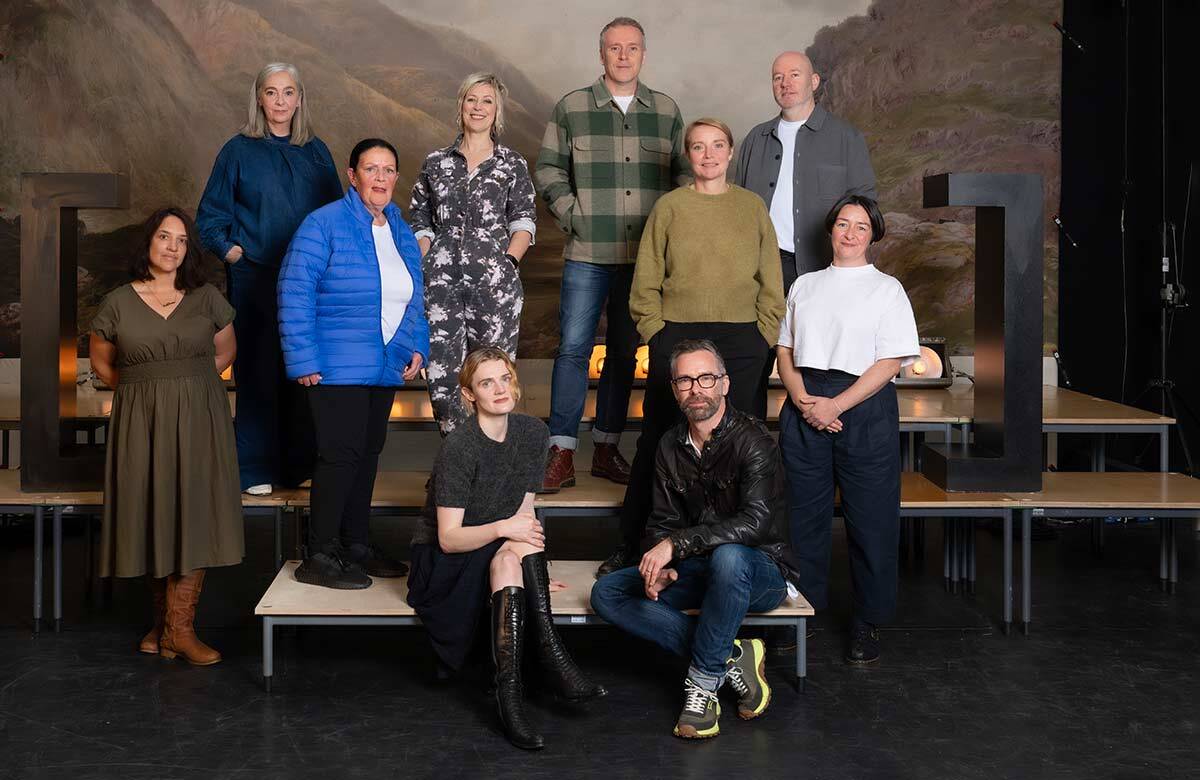 National Theatre of Scotland at 20 &ndash; season launch 2026. Pictured from left: Hannah Lavery, Vicky Featherstone, Maggie Wallace, Cora Bissett, Gayle Rankin, Paul English, Andrew Panton, Jackie Wylie, Martin O&rsquo;Connor and Nic Green. Photo: Kirsty Anderson