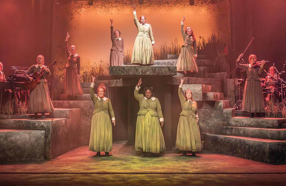 Cast of Coven at Kiln Theatre, London. Photo: Marc Brenner