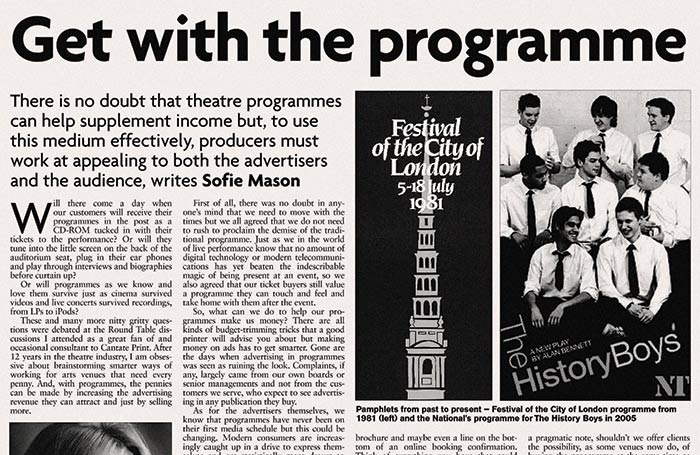 Clipping from the November 17, 2005 edition of The Stage