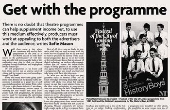 The future of playbills – 20 years ago in The Stage