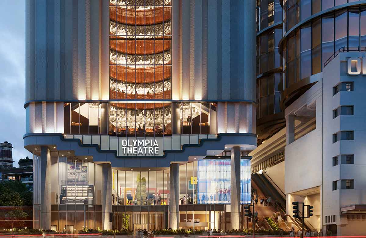 Artist's rendering of the exterior the new London venue, which will be named the British Airways Theatre, Olympia