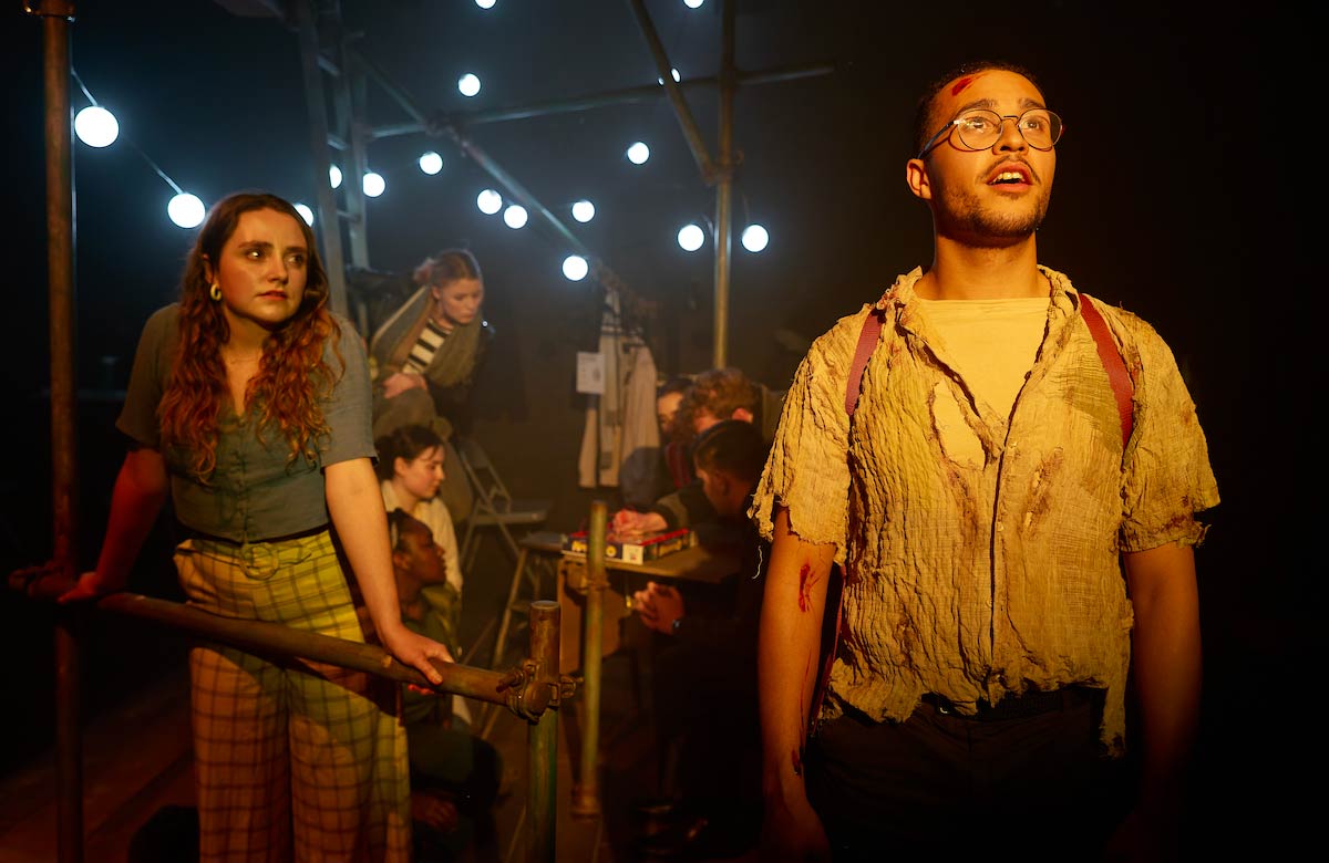 Olivia McGrath, Trae Walsh and the cast of Drifting at the Southwark Playhouse Borough, London. Photo: Mark Douet