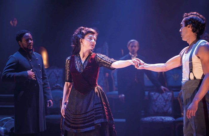 Tomiwa Edun, Natalie Dormer and Seamus Dillane in Anna Karenina at Chichester Festival Theatre, featuring movement direction by Ayşe Tashkiran. Photo: Marc Brenner