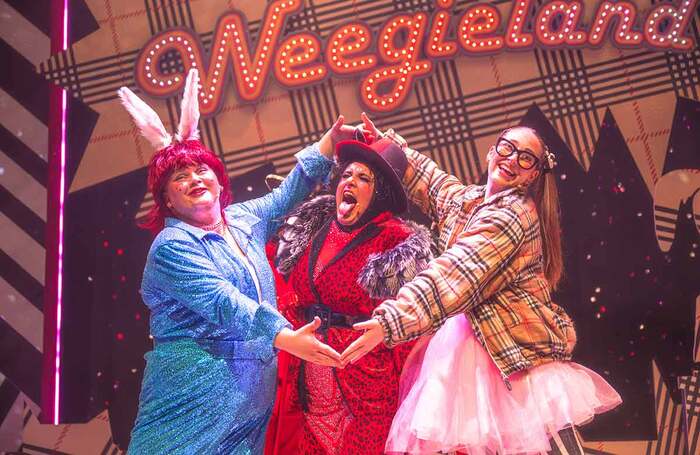 The cast of Gallus in Weegieland at Tron Theatre, Glasgow. Photo: Mihaela Bodlovic