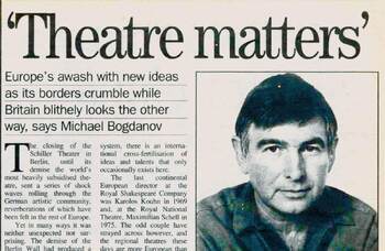 British theatre post-Cold War – 30 years ago in The Stage