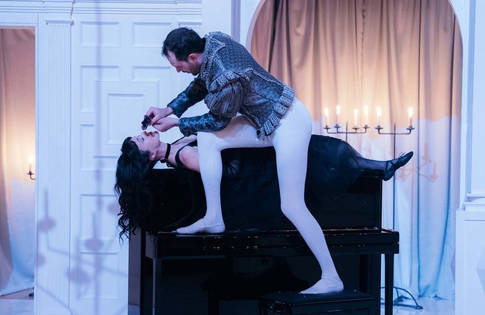 Hedydd Dylan and Michael Marcus in A Midsummer Night's Dream at the Sam Wanamaker Playhouse, Shakespeare's Globe, London. Photo: Helen Murray