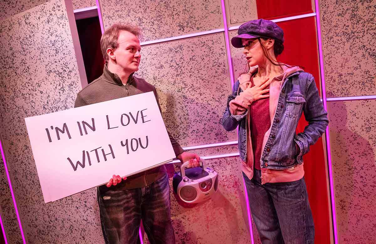 Joseph Beach and Holly Sumpton in Lovers Actually at the Other Palace, London. Photo: Pamela Raith