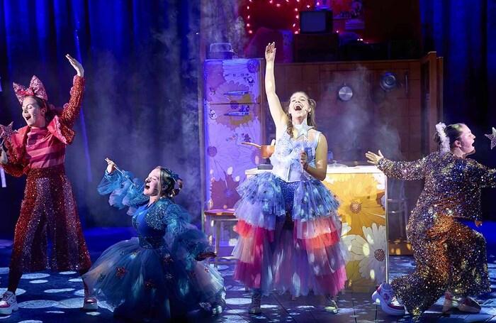 Maddy Hunter (second from right) and the Rose Youth Company in Cinderella at Rose Theatre, London. Photo: Mark Douet