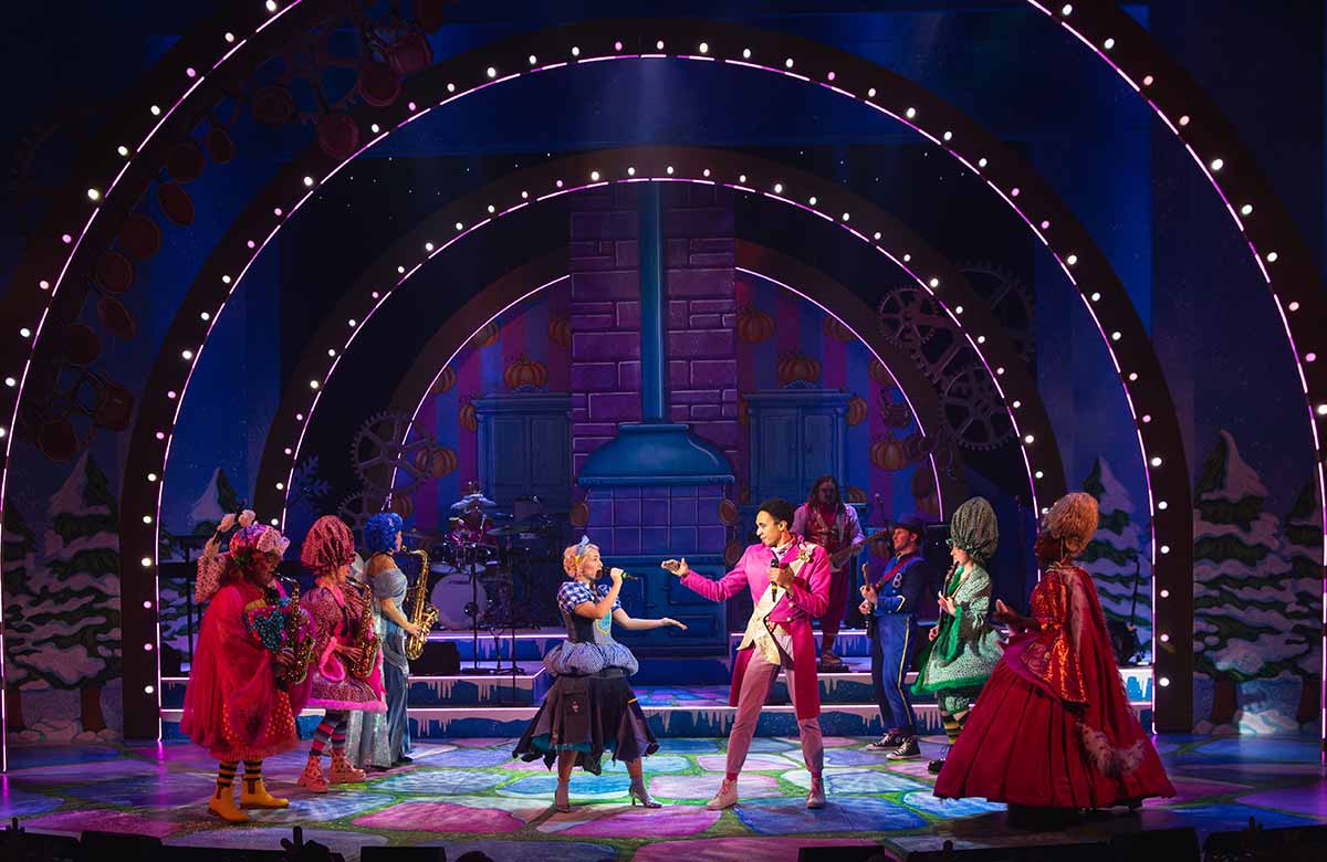 The cast of Cinderella at Theatr Clwyd, Mold. Photo: Andrew AB