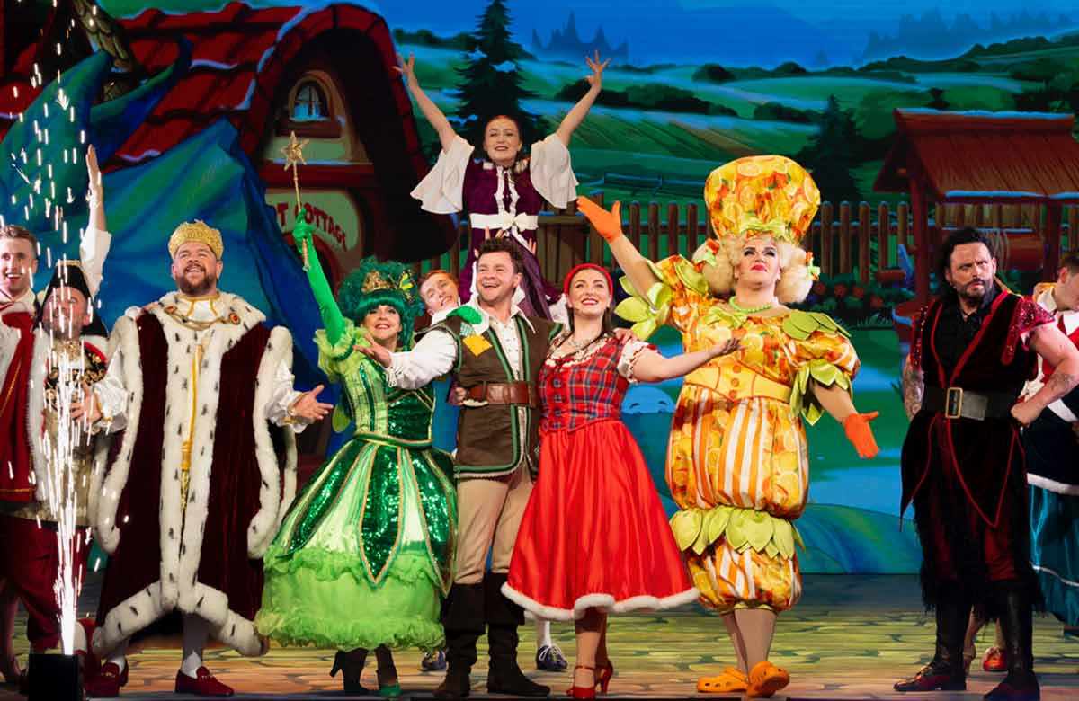 The cast of Jock and the Beanstalk at the Pavilion Theatre, Glasgow. Photo: Martin Shields 