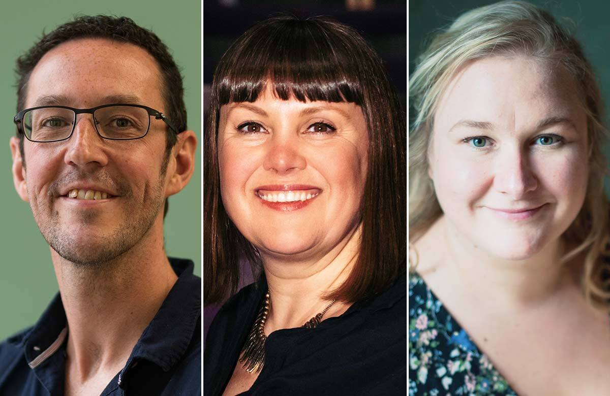 Kenny McGlashan, Kate Denby and Rebecca Atkinson-Lord. Photos: Andy Catlin/Alex Beckett