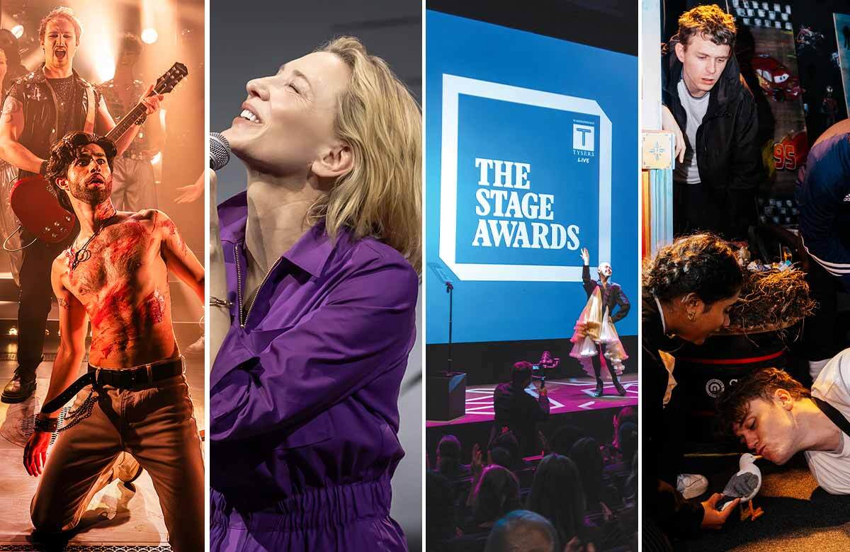 The Watermill Theatre in Newbury, producers Wessex Grove and Laurels, Whitley Bay, are among the nominees for The Stage Awards 2026. Photos: Pamela Raith/Marc Brenner/Charlie Lynn/Lewis Palmer