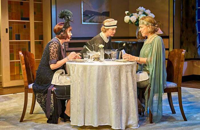 Alexandra Gilbreath, Sarah Twomey and Janie Dee in Fallen Angels at Menier Chocolate Factory, London. Photo: Manuel Harlan