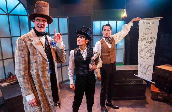 Luke Barton, Louise Beresford and Eddy Payne in David Copperfield at Jermyn Street Theatre, London. Photo: Tristram Kenton