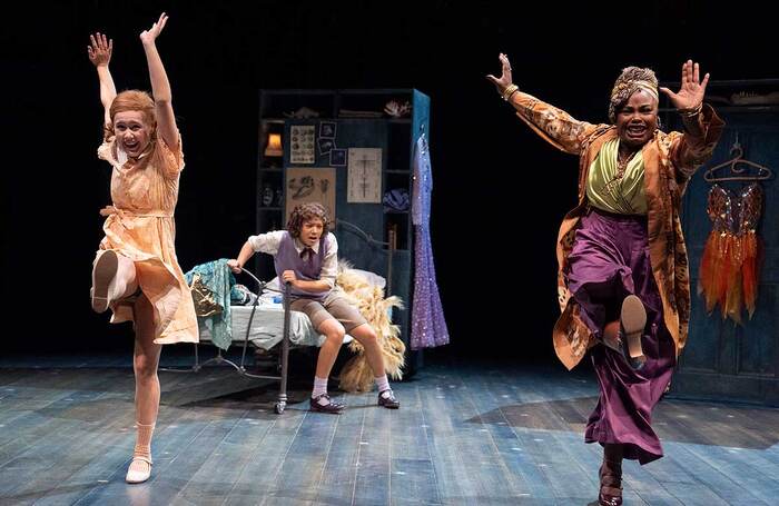 Scarlett Monahan, Sienna Arif-Knights and Nadine Higgin in Ballet Shoes at the National Theatre, London. Photo: Alastair Muir