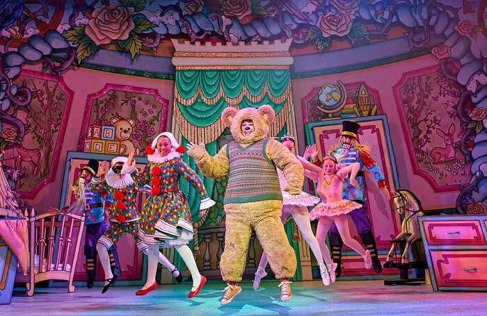 Danny Hendrix and the cast of Sleeping Beauty at Nottingham Playhouse. Photo: Manuel Harlan