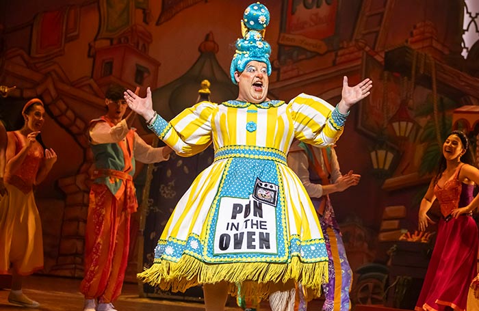 Damian Williams in Aladdin at Sheffield Lyceum. Photo: Pamela Raith Damian Williams in Aladdin at Sheffield Lyceum. Photo: Pamela Raith
