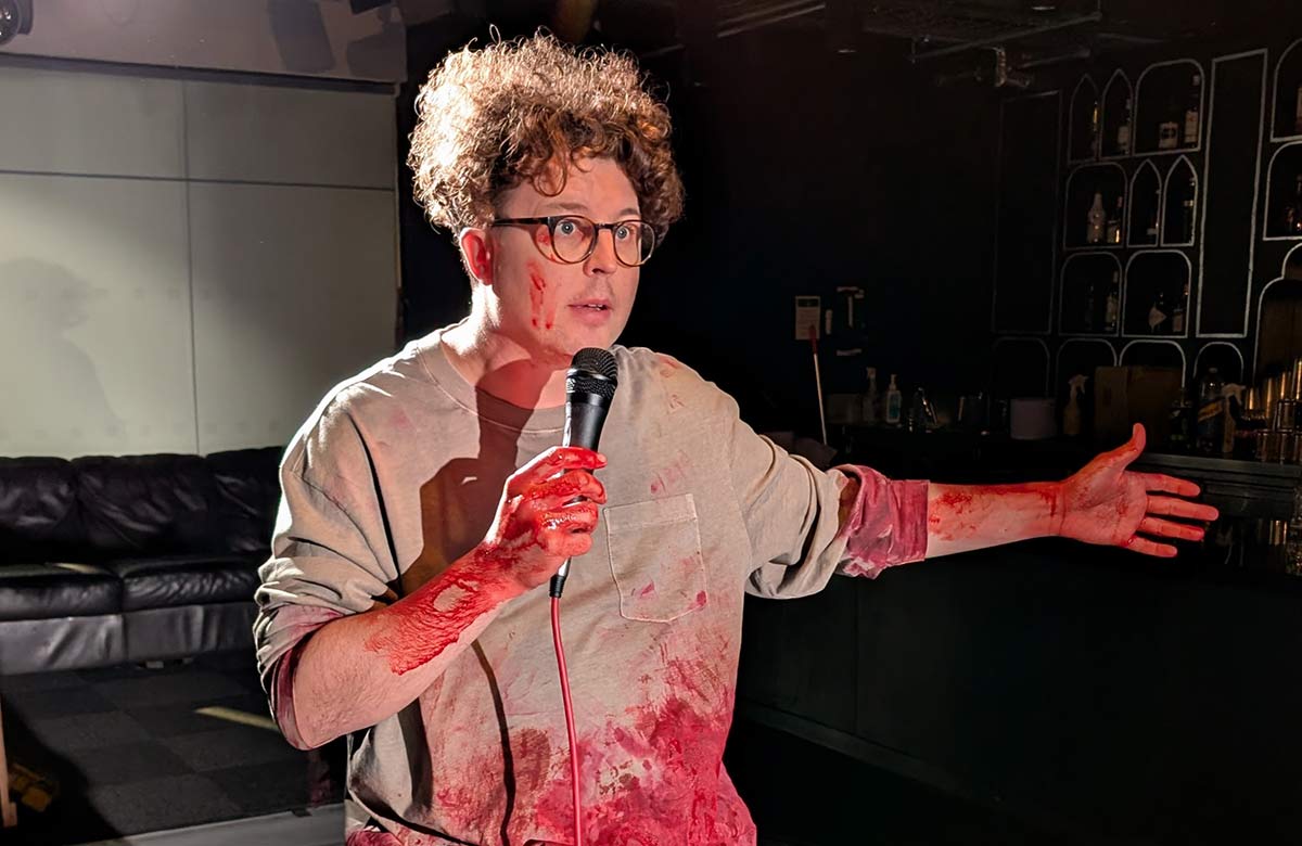 Olly Hawes in Old Fat F**k Up at at Riverside Studios, London. Photo: P Burton-Morgan