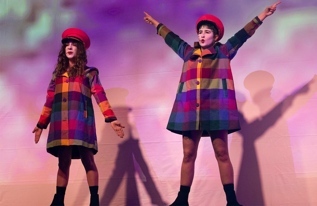 Rebecca Biscuit and Louise Mothersole in Sh!t Theatre: Evita Too at the Southbank Centre, London. Photo: Ali Wright