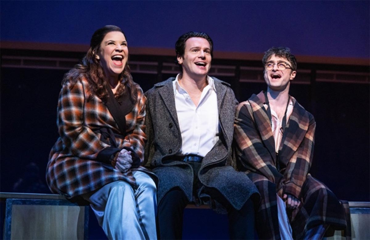 Lindsay Mendez, Jonathan Groff and Daniel Radcliffe in Maria Friedman's film of Merrily We Roll Along