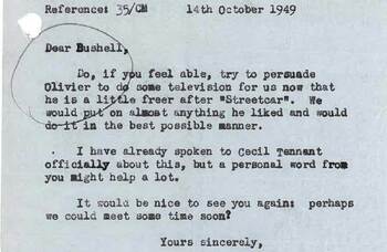 &lsquo;Unseen&rsquo; letters reveal BBC&rsquo;s attempt to lure Olivier to TV work