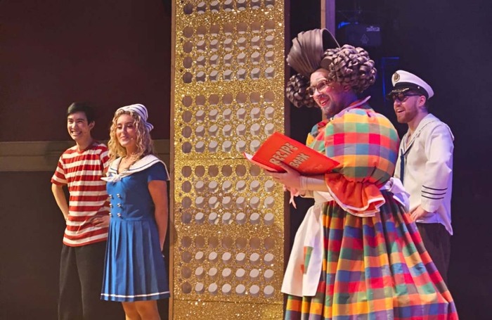 Emmanuel Duarte, Caitlin Garcia, James Wood and Brad Wright in Dick Whittington & His Cat at Hazlitt Theatre, Maidstone. Photo: Juliette Thymi Emmanuel Duarte, Caitlin Garcia, James Wood and Brad Wright in Dick Whittington & His Cat at Hazlitt Theatre, Maidstone. Photo: Juliette Thymi