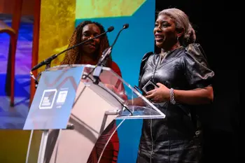 Delia Barker, chief executive of Brixton House, and Monique Baptiste-Brown, head of marketing and communications, receiving the award for Campaign of the Year &copy; David Monteith-Hodge