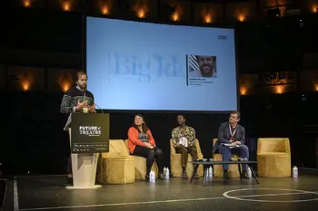 Andrew Ladd speaking during the Big Ideas session