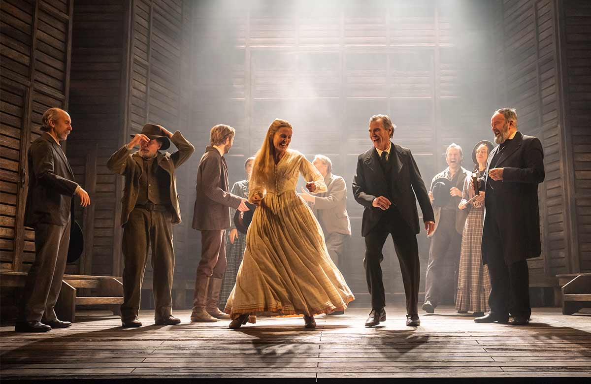 Denise Gough, Billy Crudup and the company of High Noon at the Harold Pinter Theatre, London (2026). Photo Johan Persson