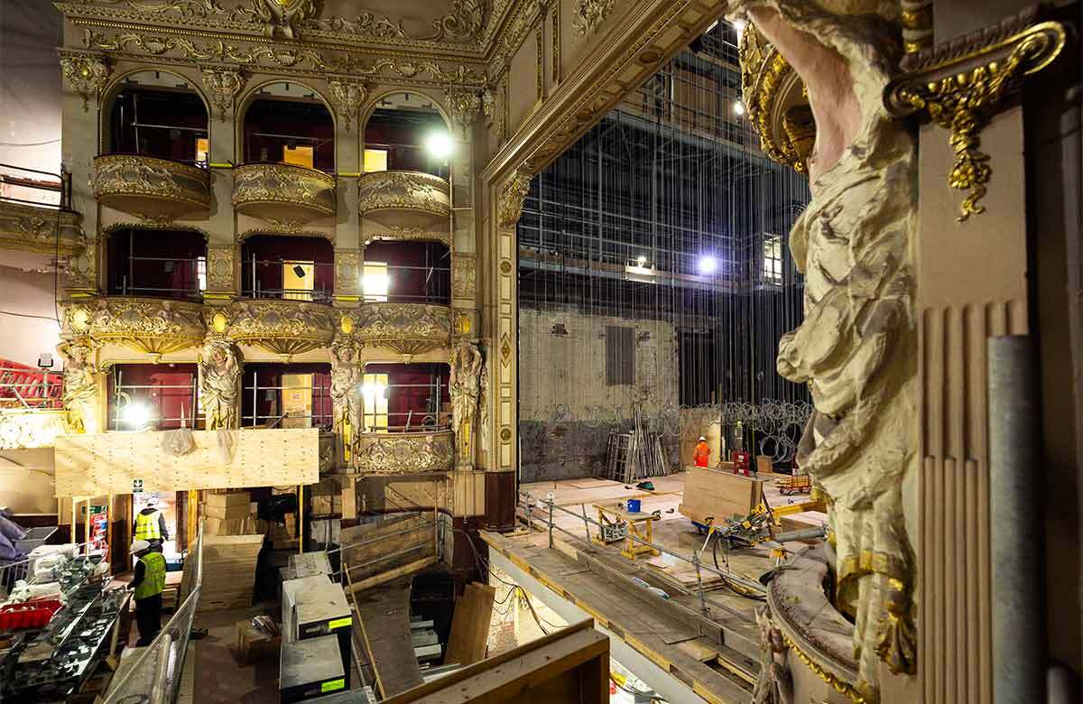 The building of the new stage of the King's Theatre, Edinburgh, part of the venue's renovation. Photo: Anneleen Lindsay