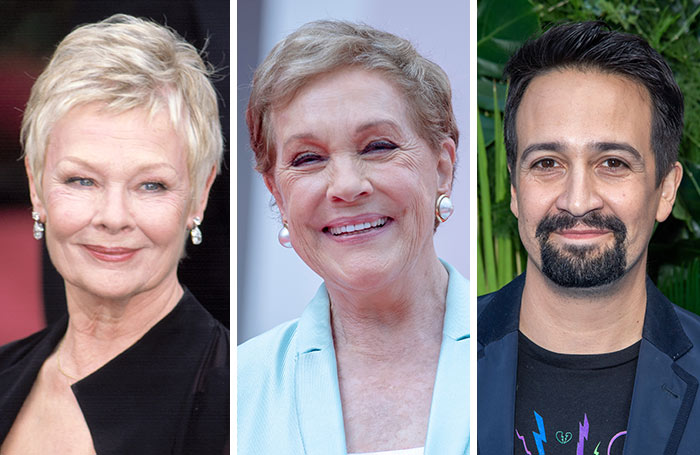 Judi Dench, Julie Andrews and Lin-Manuel Miranda. Photos: Shutterstock