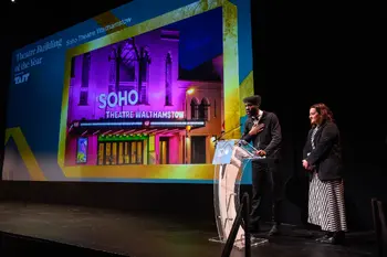 Alessandro Babalola & Rose Abderabbani of Soho Theatre Walthamstow, winner of the Theatre Building of the Year award &copy; David Monteith Hodge