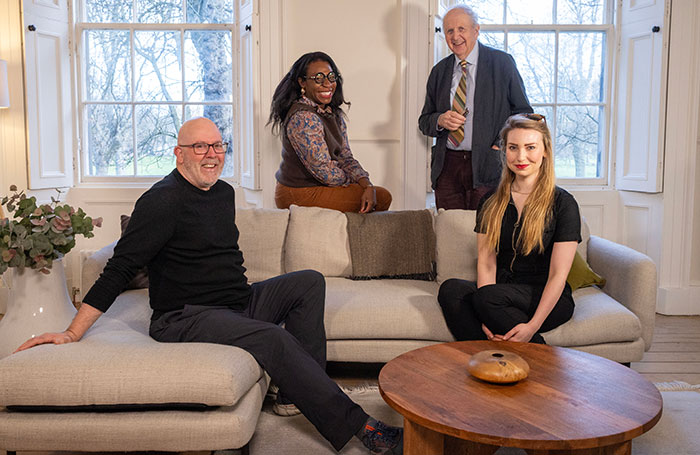 Lyceum at Home writers Stephen Greenhorn, Apphia Campbell, Alexander McCall Smith and Isla Cowan. Photo: Stuart Armitt Lyceum at Home writers Stephen Greenhorn, Apphia Campbell, Alexander McCall Smith and Isla Cowan. Photo: Stuart Armitt