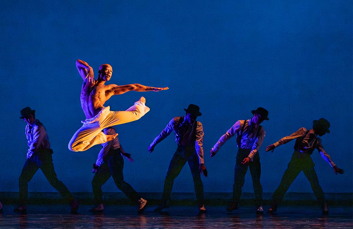 Patrick Gamble and the company of Under the Rhythm at the Linbury Theatre, Royal Opera House, London. Photo: Ron Thiele