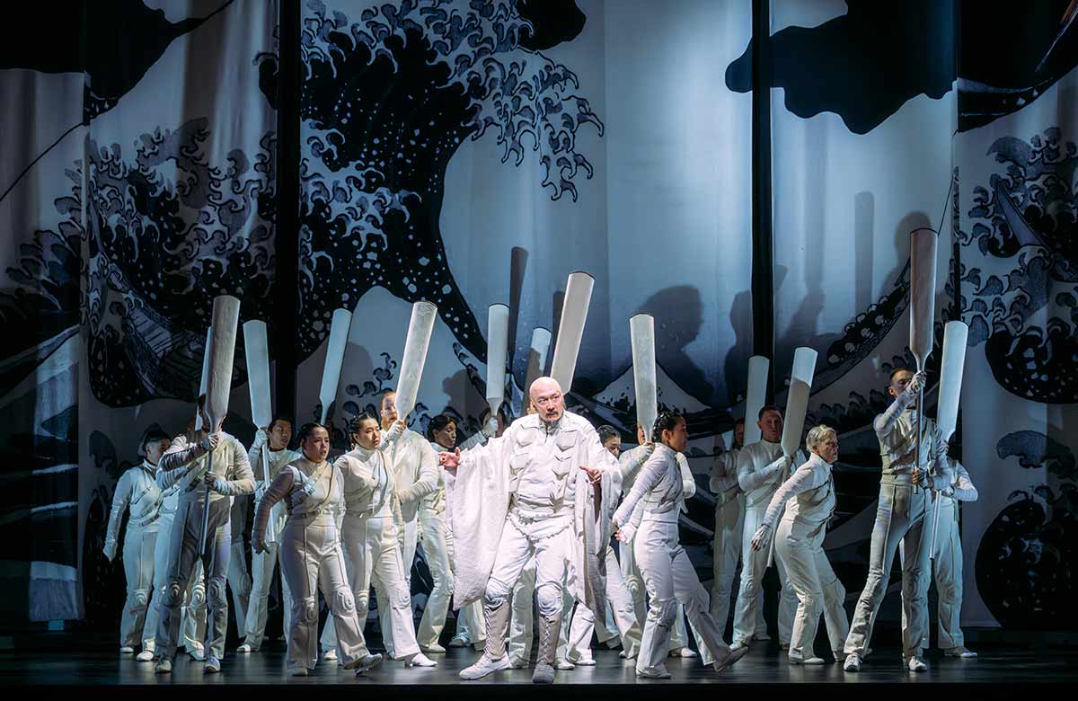 Daisuke Ohyama and the cast of The Great Wave at Theatre Royal, Glasgow. Photo: Mihaela Bodlovic