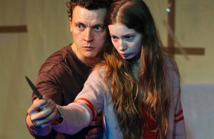Jack Bandeira and Ksenia Devriendt in Donbas at Theatre503, London. Photo: Helen Murray