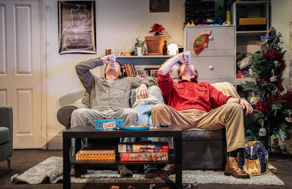 Matt Howdon and Ross Carswell in Men Behaving Badly at the Barn Theatre, Cirencester. Photo: Alex Tabrizi