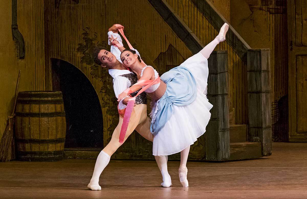 Francesca Hayward and Marcelino Sambe in the Royal Ballet's 2016 production of Frederick Ashton&rsquo;s La Fille Mal Gardee at the Royal Opera House. Photo: Tristram Kenton