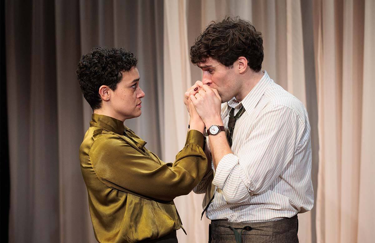Lily Nichol and Ewan Miller in The Rat Trap at Park Theatre, London. Photo: Mitzi de Margary Lily Nichol and Ewan Miller in The Rat Trap at Park Theatre, London. Photo: Mitzi de Margary