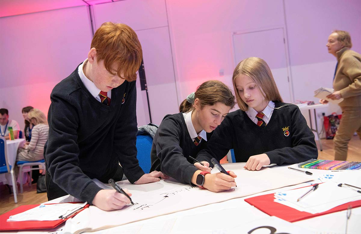 Schoolchildren taking part in a North East Creativity Collaborative event. Photo: Colin Davison