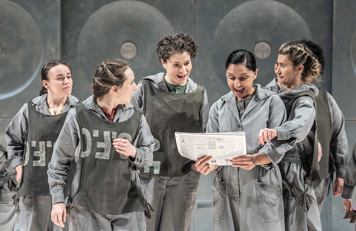 Cast members of The Ladies Football Club at Crucible Theatre, Sheffield. Photo: Johan Persson