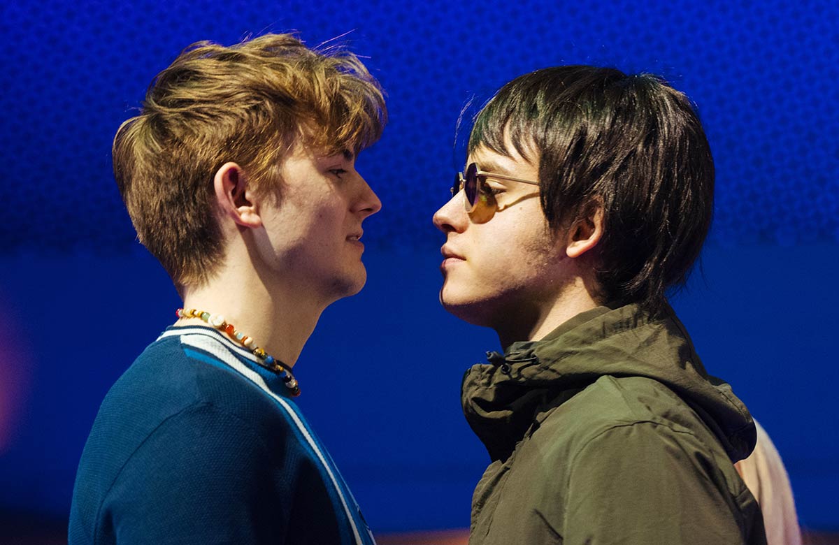 Oscar Lloyd and George Usher in The Battle at Birmingham Rep. Photo: Helen Murray