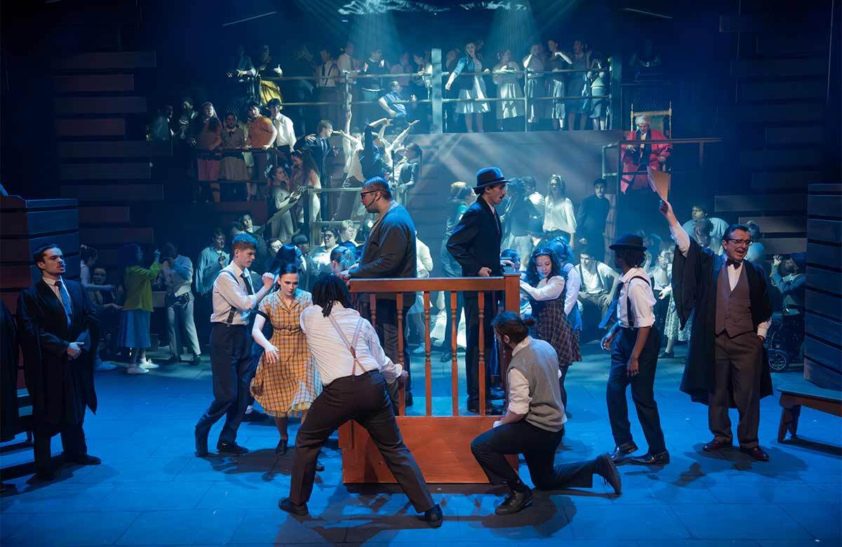 The cast of The Wrong They Knew at the Rayne Theatre, Chickenshed, London. Photo: Leda Omran