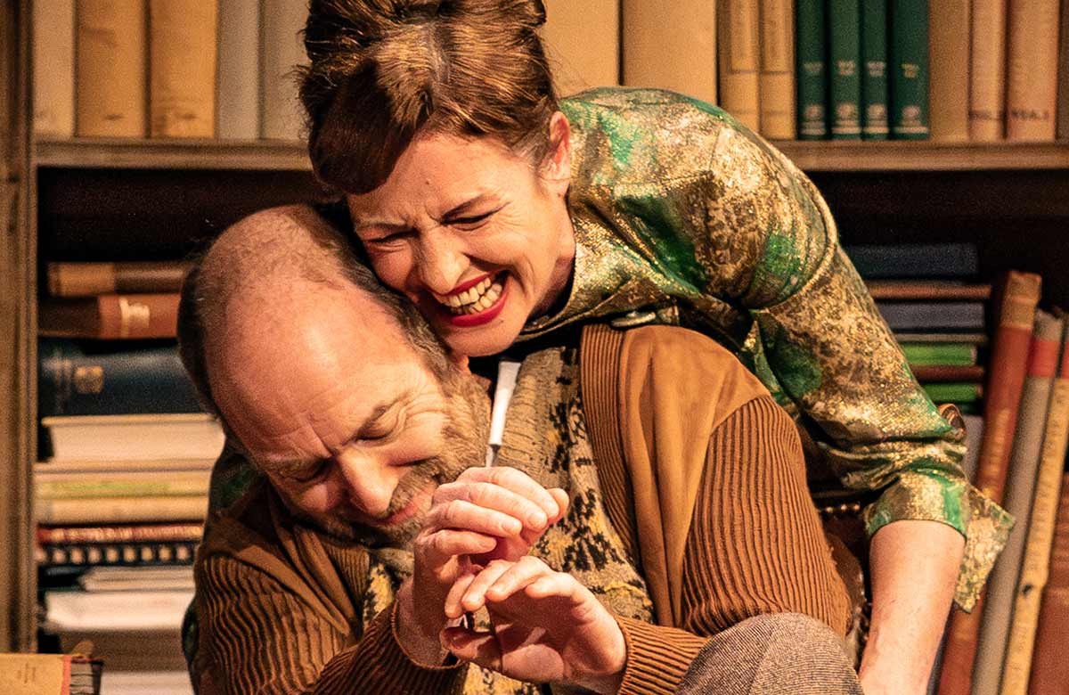 Katy Stephens and Matthew Pidgeon in Who's Afraid of Virginia Woolf? at Oxford Playhouse. Photo: Craig Fuller