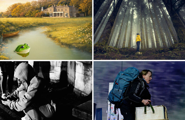 Artwork for the four premiere shows (clockwise from top left): Wind in the Willows, Heartwood (image by Jack Lowe), Albatross and Crossing the Line